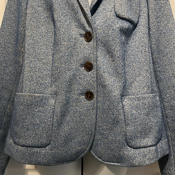 Talbots Heathered Blue Blazer with Pockets‎ Size 10 - Picture 3 of 12